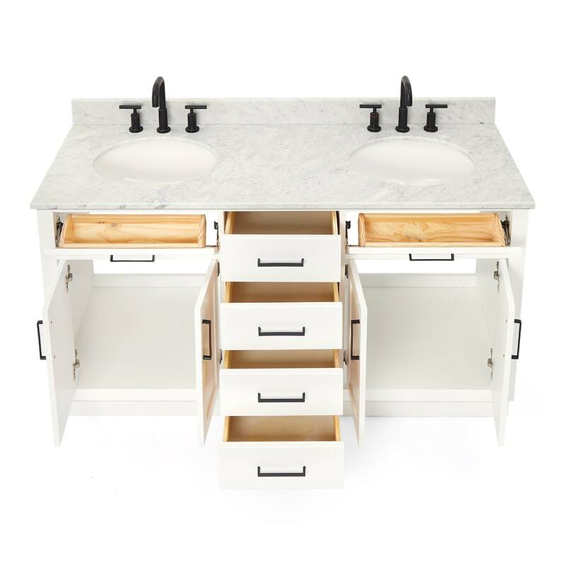 Ariel T061DCW2OVO Hepburn 61" Free Standing Double Basin Vanity Set