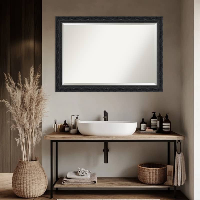 Filigree Beveled Framed Bathroom Vanity Wall Mirror