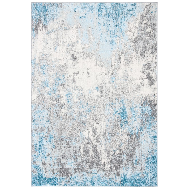 SAFAVIEH Tulum Mona Modern Abstract Rug - 2' x 5' - Grey/Blue