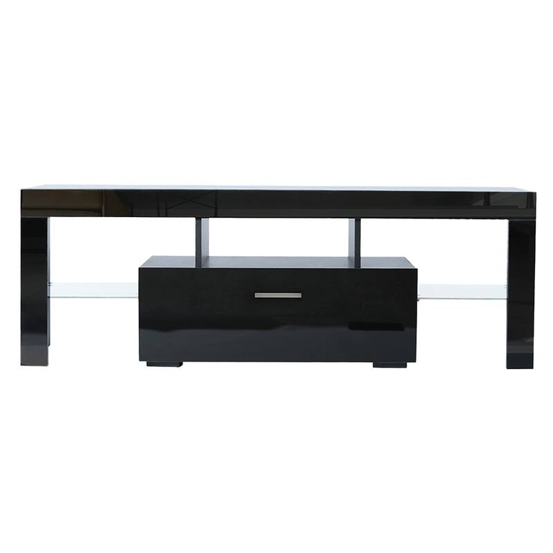 Fashion TV Stand, TV Cabinet,Entertainment Center, TV station Media Console with LED Light Belt Remote Control,