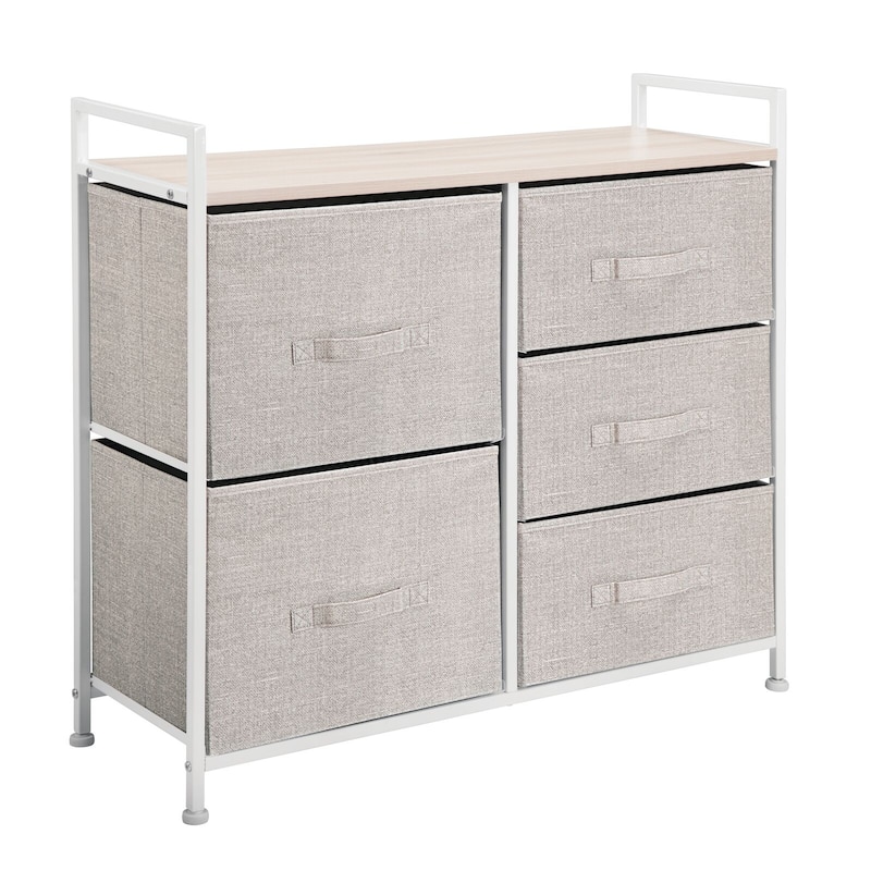 mDesign Wide Dresser Storage Tower Organizer Unit, 5 Drawers