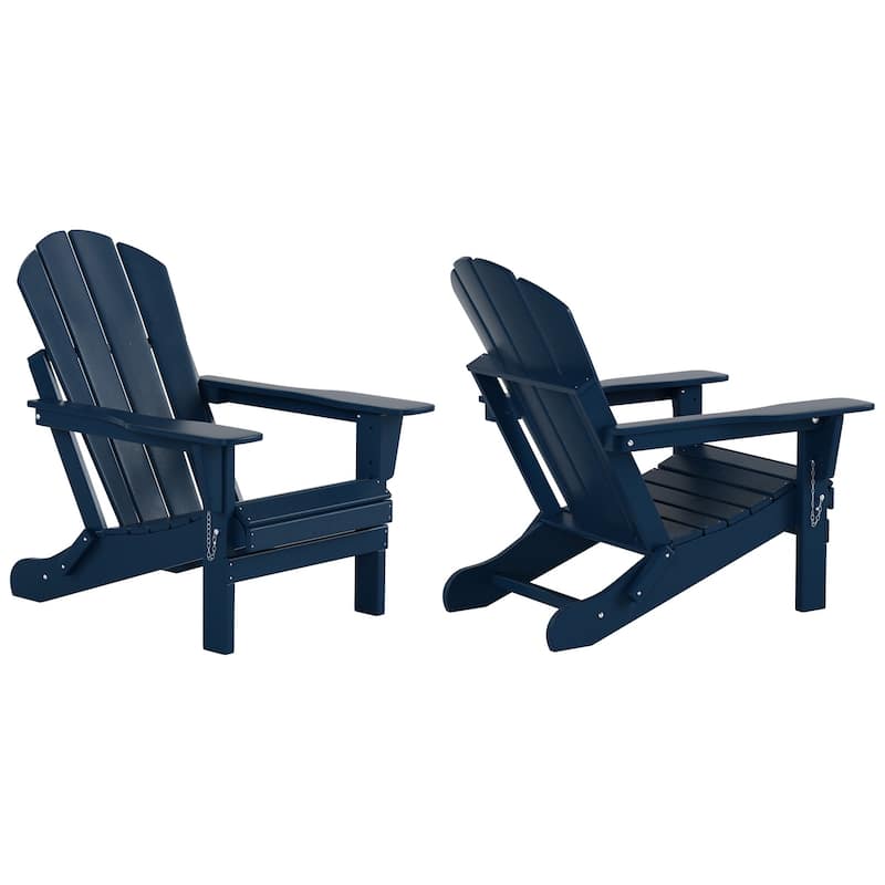 Laguna Hdpe All Weather Outdoor Patio Foldable Adirondack Chairs Conversation Set (3-Piece Set)