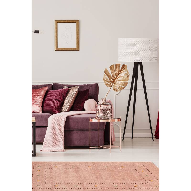 ECARPETGALLERY Hand Loomed Kashkuli Gabbeh Pink Wool Rug - 3'10 x 5'9