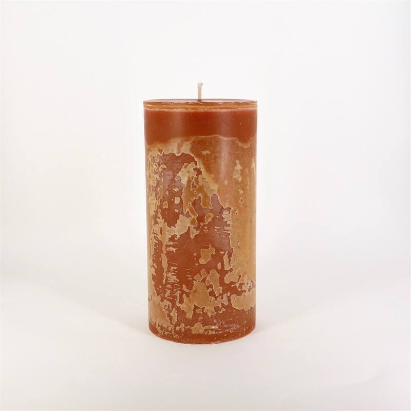 Lg. Round 1-Wick Pillar Candle 6"Dia x 12.5"H Cognac - Cognac -ST - Cognac