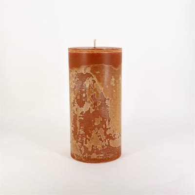 Lg. Round 1-Wick Pillar Candle 6"Dia x 12.5"H Cognac - Cognac -ST - Cognac