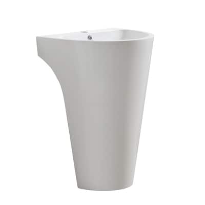 Fresca Parma 24" Pedestal Bathroom Sink with Single Faucet Hole and