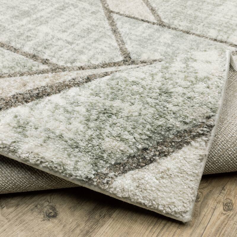 Vista Home Celeste Geometric Grey/ Beige Power Loom Rug