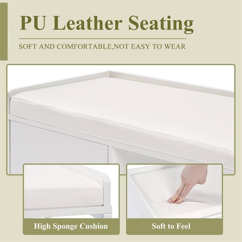 Bench for Entryway 2-Tier Shoe Rack - 27.4"D x 18.9"W x 13.4"H