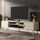 preview thumbnail 1 of 38, Manhattan Comfort Haley 70.9" Mid-Century Modern TV Stand White
