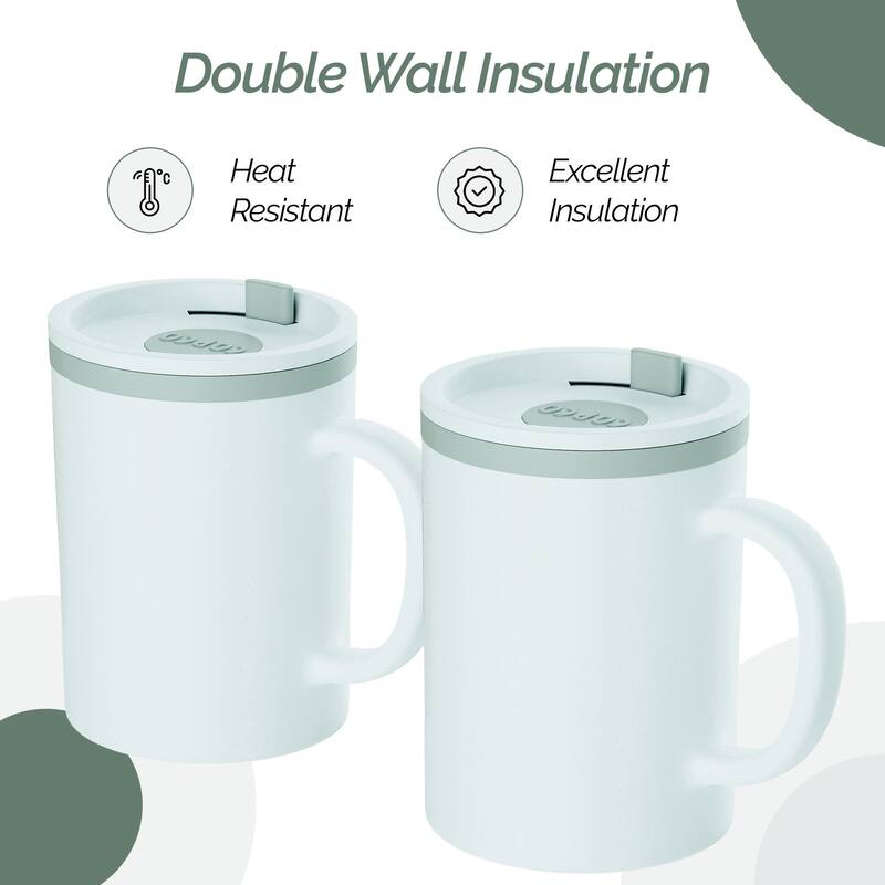 Copco Iconic Plastic Double Wall Insulated Desk Mug with Lid - 16 oz