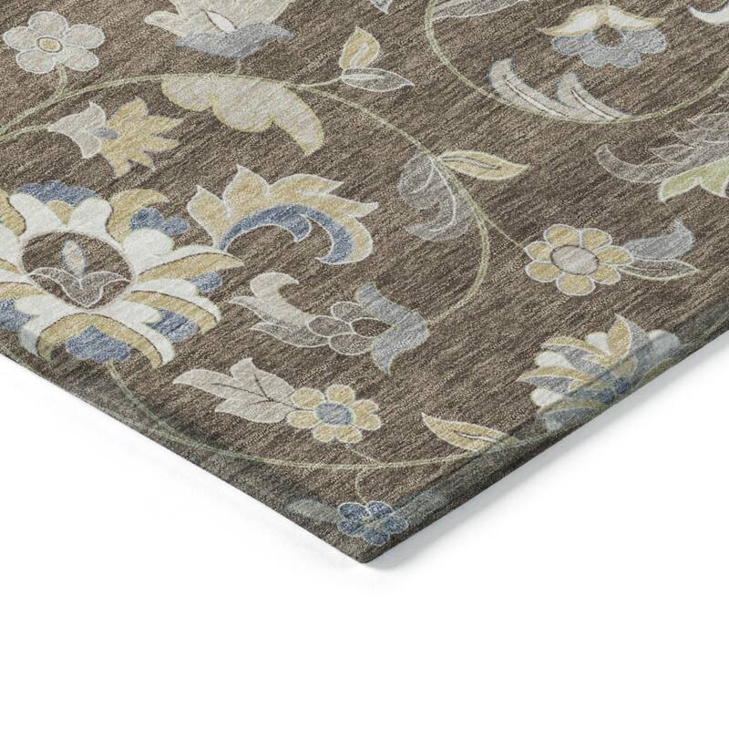 HomeRoots Floral Transitional Rectangle Outdoor Rug