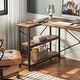 preview thumbnail 5 of 113, Small L Shaped Desk with Storage Shelves Corner Computer Desk