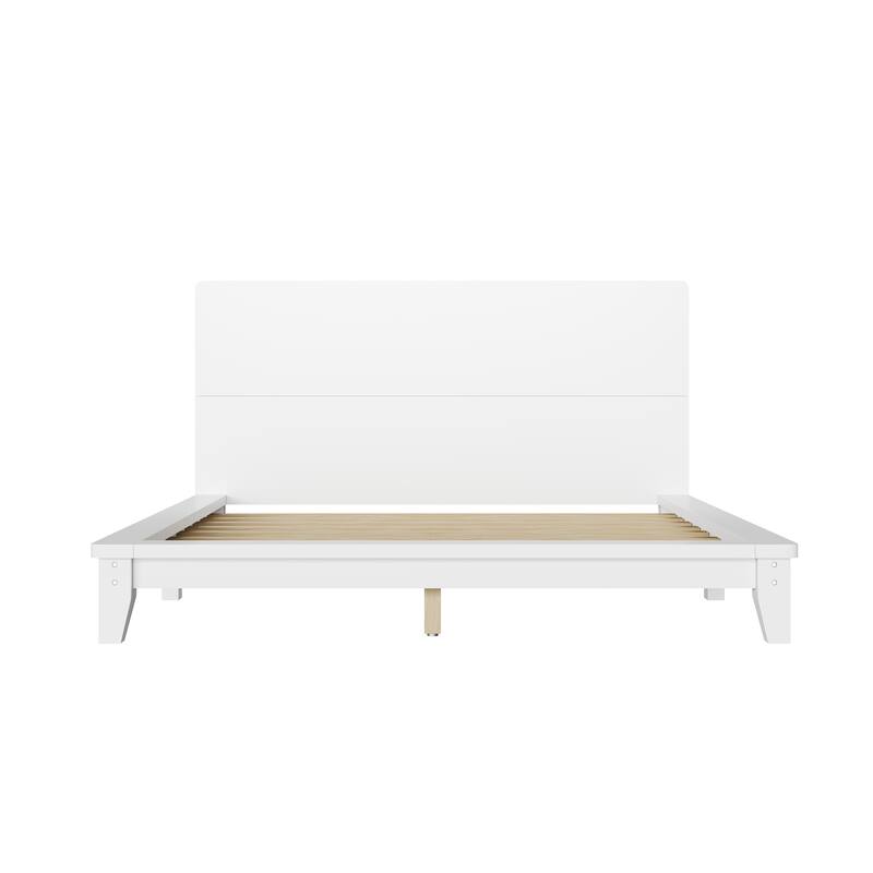 Roomfitters Full/Queen/King Size Wood Platform Bed with Headboard and Slat Support