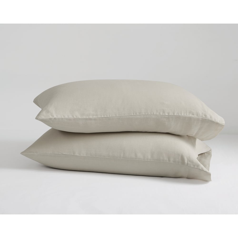 Brooklyn Loom 100% Natural Flax Linen Sheet Set and Pillowcase