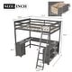 preview thumbnail 8 of 14, Nestfair Full Size Loft Bed with U-shaped Desk, Drawers and Storage Shelves