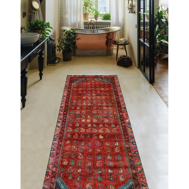 Fine Vintage Distressed Hendrik Rust/Charcoal Runner - 2'10" x 7'4"