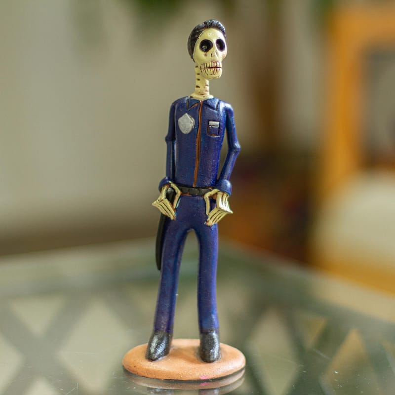 Novica Handmade Security Guard Catrin Ceramic Sculpture