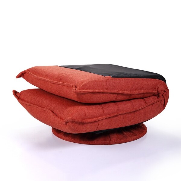 Fabric 360 Degree Swivel Folding Gaming Chair Floor Seat Orange