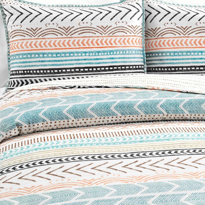 Lush Decor Hygge Geometric Pattern 3-piece Quilt Set