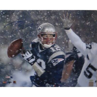 Tom Brady Autographed Patriots 16x20 Signed Snow Bowl Photo TRISTAR COA - 8'6" x 11'6"