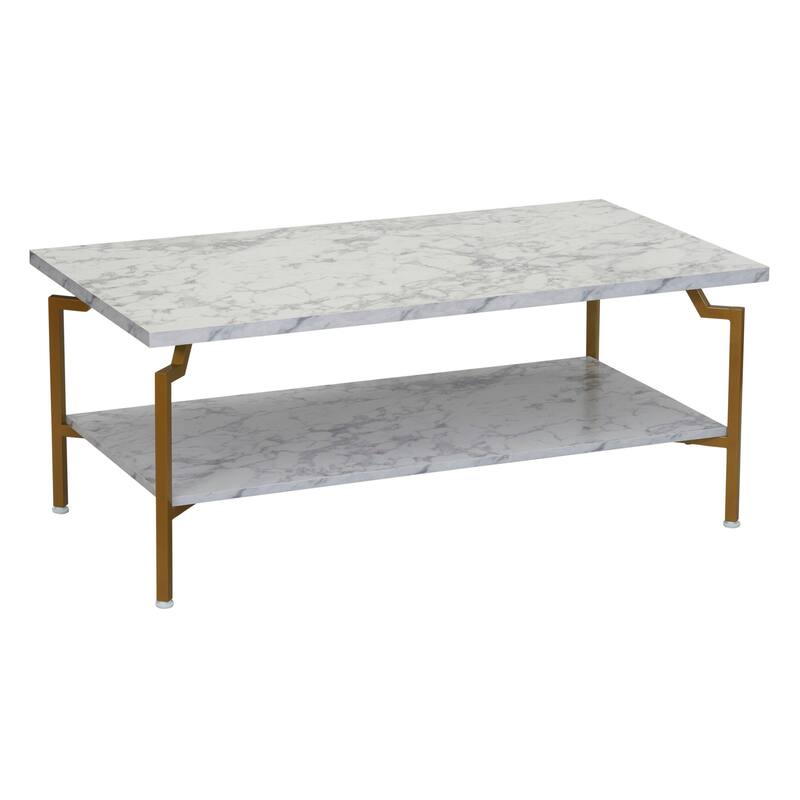 Household Essentials Modern Wood Coffee Table - White