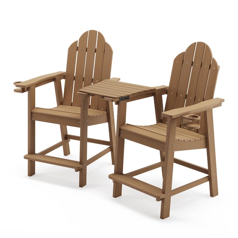 Tall Adirondack Chairs Set of 2 with handrails and connecting plates - 28.3"L x 22.6"W x 48.8"H