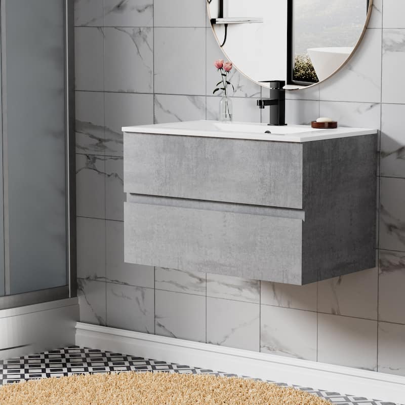 Wall Mounted Bathroom Vanity Sink Combo Cabinet Vanity Set