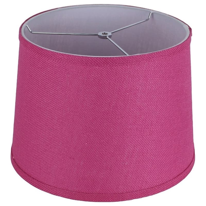 French Drum Burlap Lampshade, 12" to 16" Bottom Size