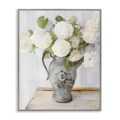 Stupell White Hydrangea in French Country Pitcher Still Life Framed Wall Art - Multi-Color