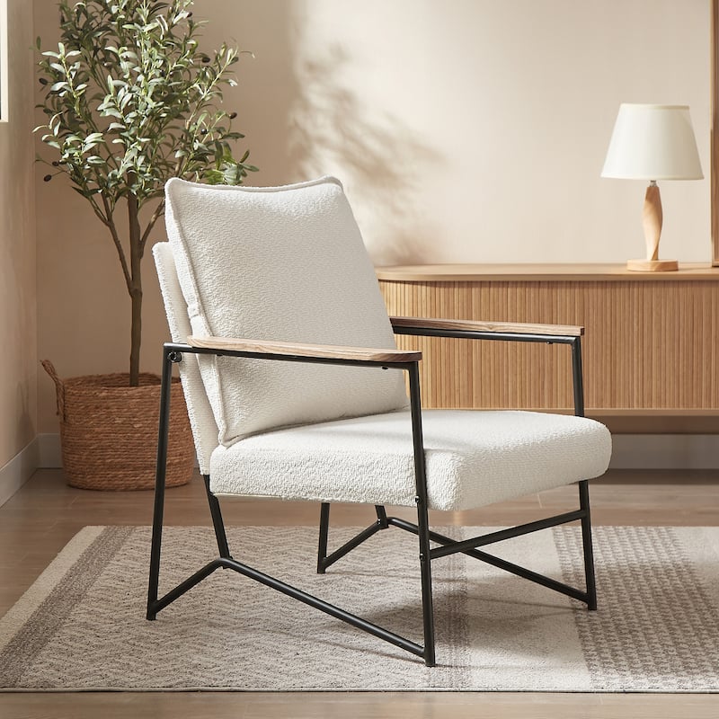 Art Leon Wooden Armrest Accent Chair