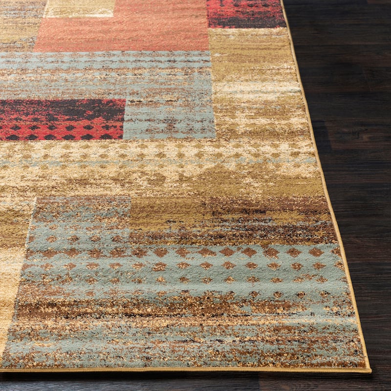 Livabliss Colma Color Block Multicolor Area Rug