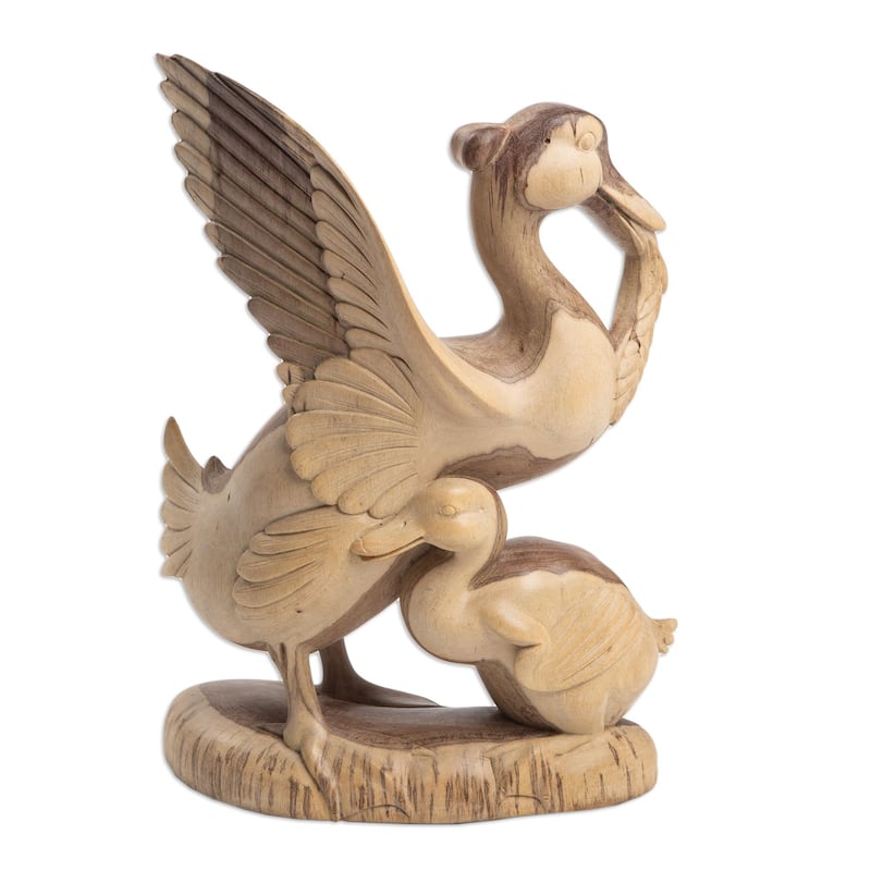 Novica Handmade Protective Mother Wood Sculpture