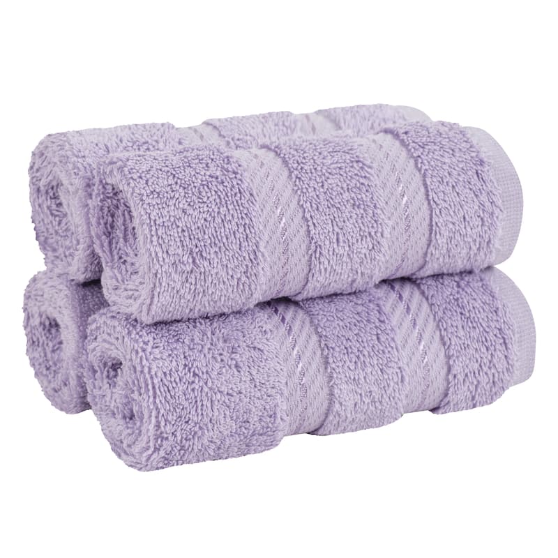 American Soft Linen Premium 100% Cotton 4-Piece Washcloth Set - Lilac