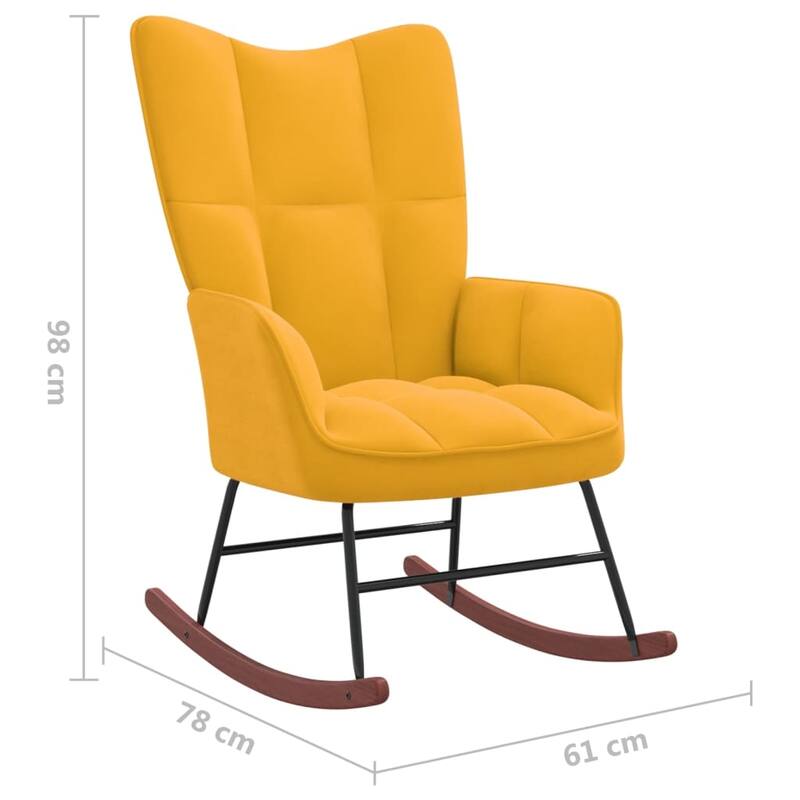 vidaXL Rocking Chair Accent Side Chair Padded Seat for Living Room Velvet