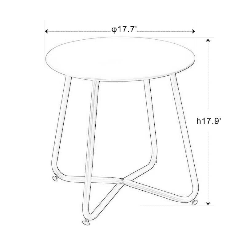 Clihome Outdoor Modern Steel Round Accent Side Table
