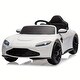 preview thumbnail 1 of 3, 12V Ride On Sports Car, Battery Powered Car, Ride On Car with Horn, Soft Start, LED Light, Music, USB, Double Door (White) White