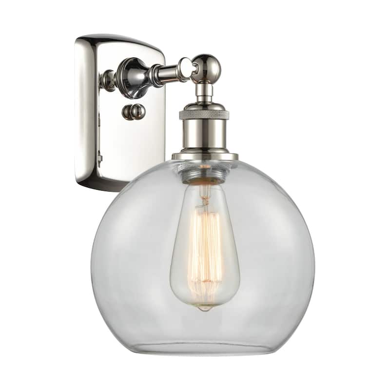 Innovations Lighting 516-1W-13-8 Athens Sconce Athens 13" Tall Wall - Polished Nickel / Clear