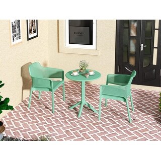 Patio 3-Piece Plastic Bistro Set, Durable Chairs and Table, Bistro ...
