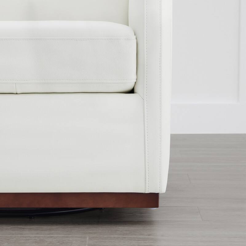 Spruce & Spring Modern Swivel Accent Chair with Wooden Base