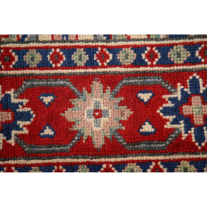 Ivory Kazak Oriental Accent Rug Hand-Knotted Wool Carpet - 3'5"x 4'10"