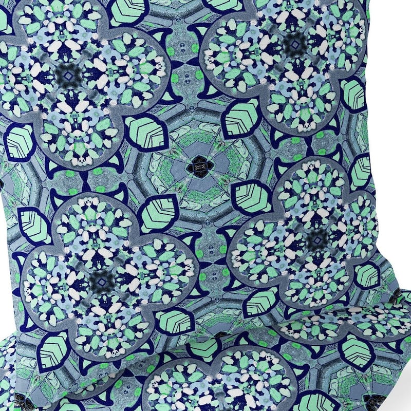 HomeRoots Set of Two 16" X 16" Blue and Green Blown Seam Floral Indoor Outdoor Throw Pillow - 16.00' X '16.00' X '5.00