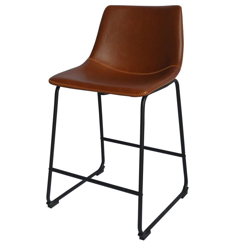 Best Quality Furniture 24-inch Faux Leather Counter Height Chairs