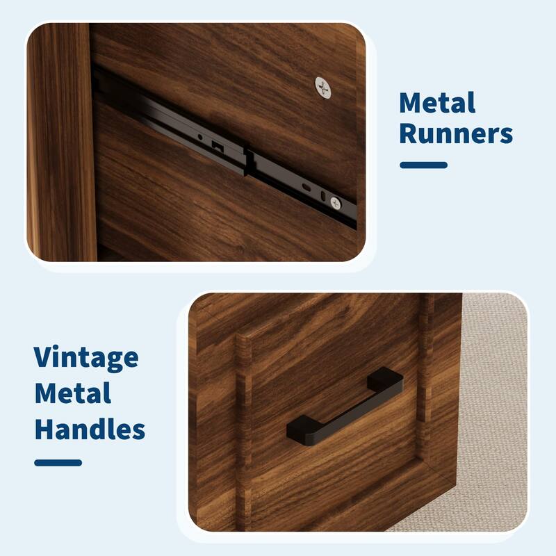 58 Inch Large Home Office Desk, Farmhouse Executive Desk with 5 Drawers & Cabinet, Modern Minimalist Wood Writing Table