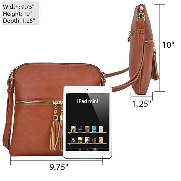 Shop Lightweight Medium Crossbody Bag Vegan Leather Shoulder Bag Small Travel Purse With Tassel Overstock 27511095