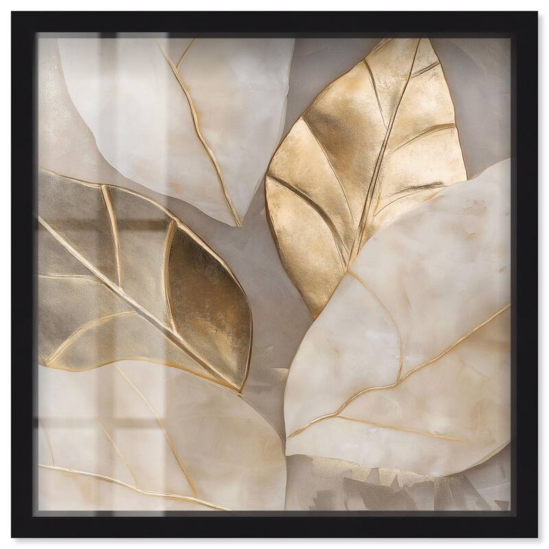 Golden Cascades Shadowbox by Art Remedy - Black - 20" x 20"