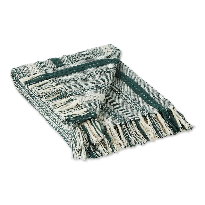 DII Braided Stripe Decorative Throw - Dark Green