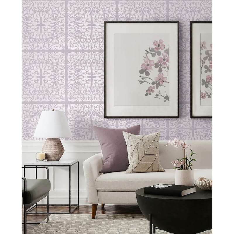 Seabrook Designs Bellamy Classical Tile Unpasted Wallpaper