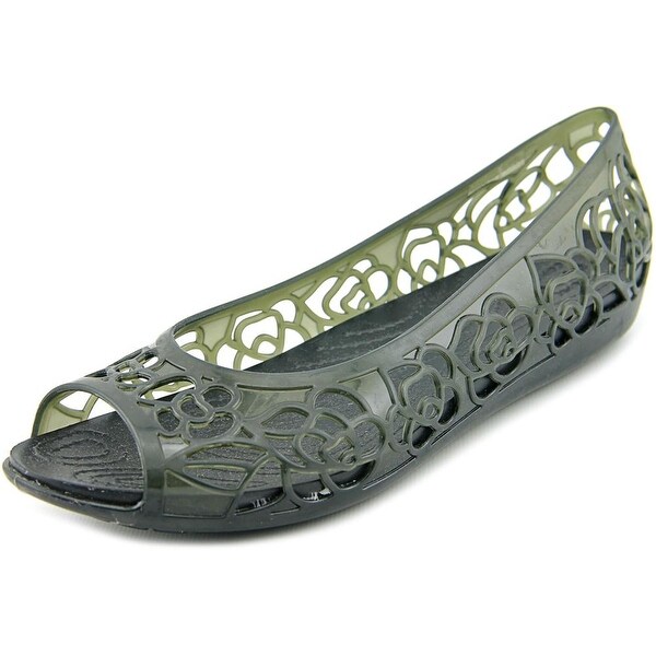 crocs isabella jelly flat black