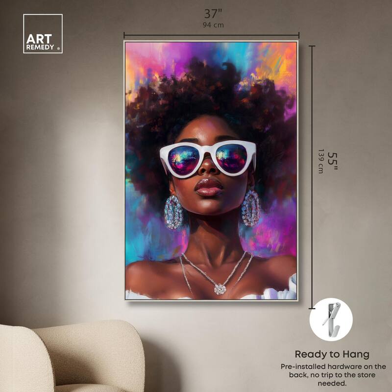 Bold Colorful Curls Canvas by Art Remedy