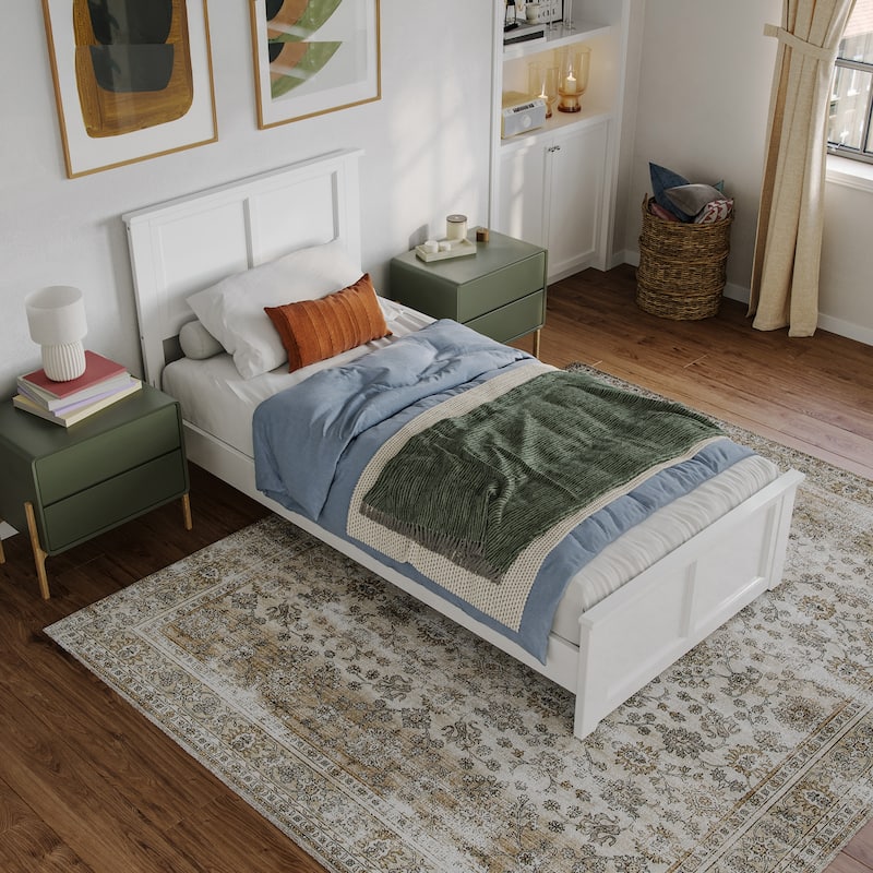 Charlotte Solid Wood Low Profile Platform Bed with Matching Footboard